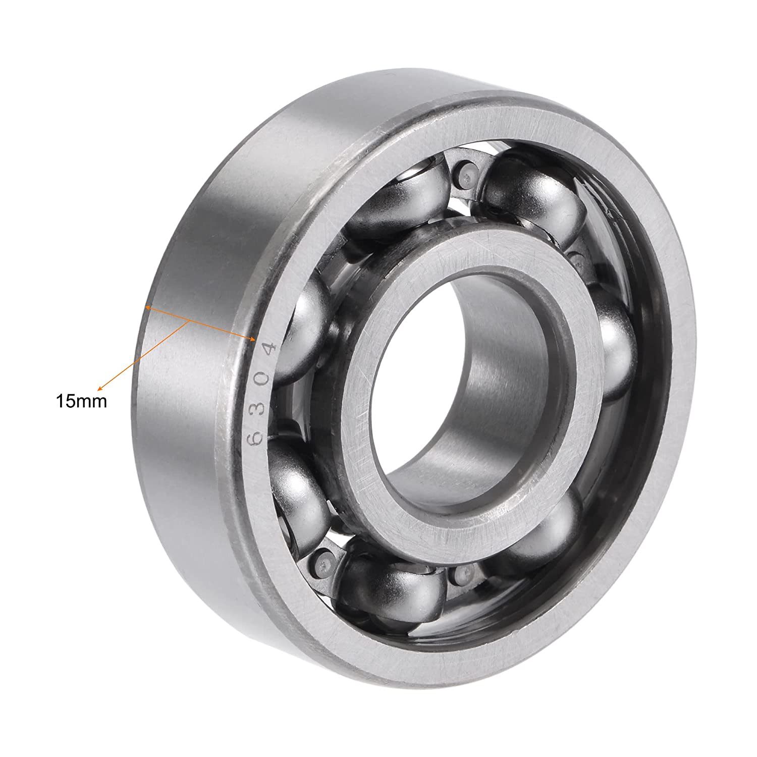 6304 Deep Groove Ball Bearings 20mm Bore 52mm OD 15mm Thick CN Open Type Chrome Steel